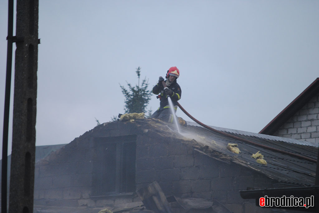 Pożar stolarni w Brodnicy